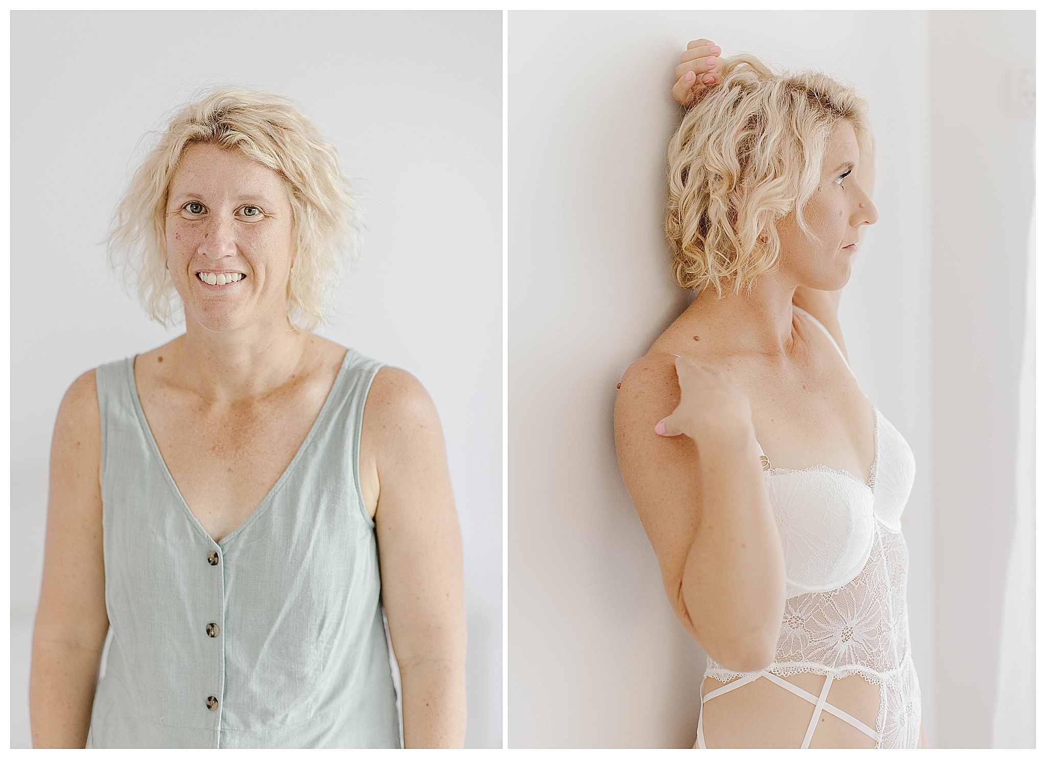 woman wearing loose clothing to her boudoir photoshoot